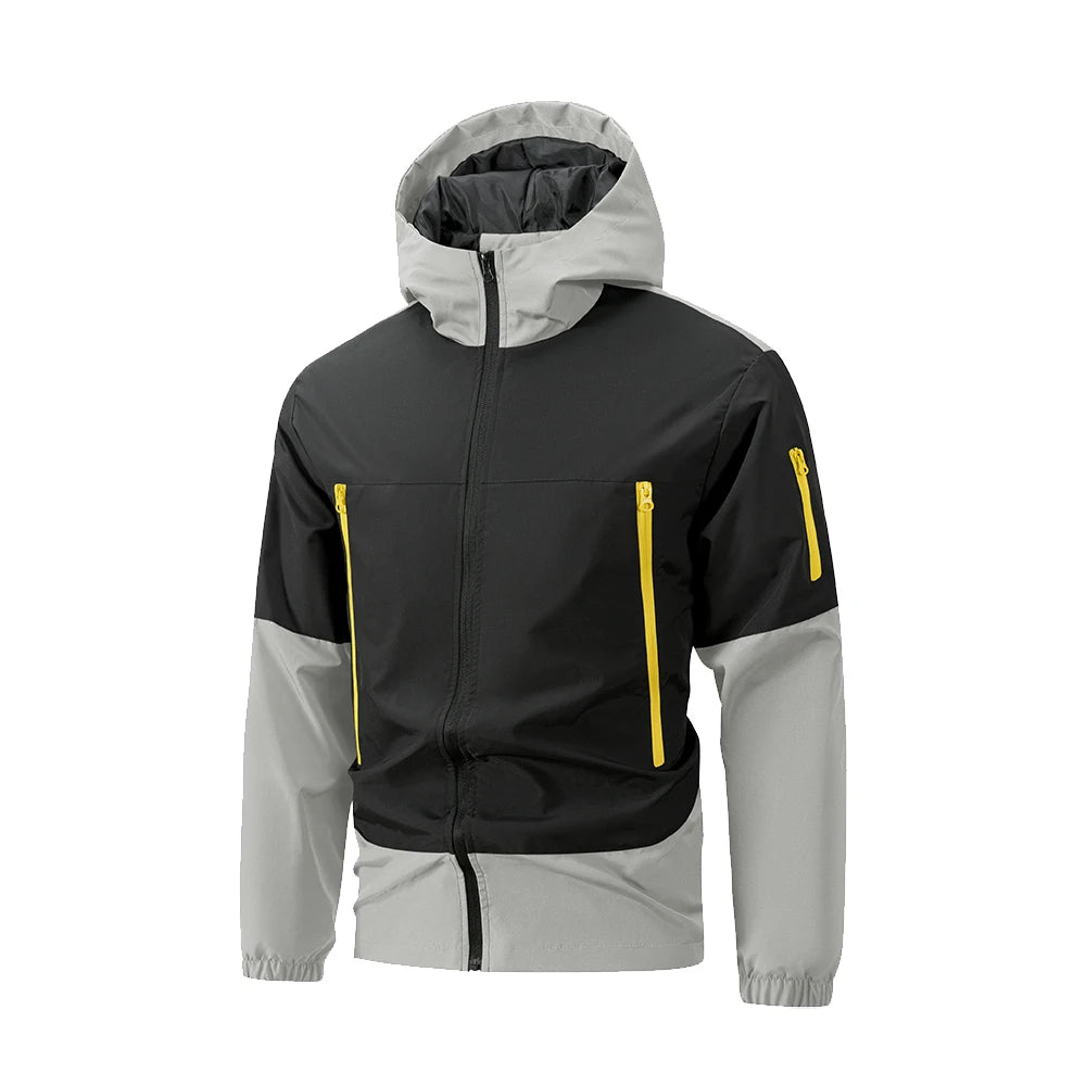 Men's Zip-up Windproof Stand-Up Collar Jacket Casual Loose Fit Patchwork Design Warm Design Suitable for Daily Commuting