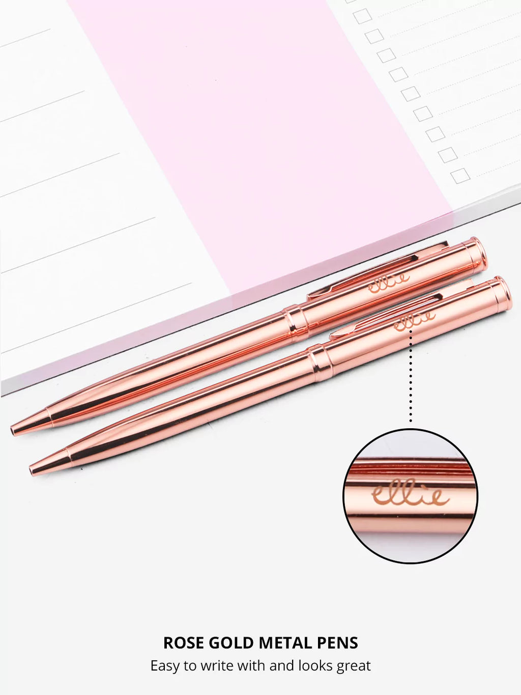 Weekly Planner Pad + 2 Rose Gold Pens