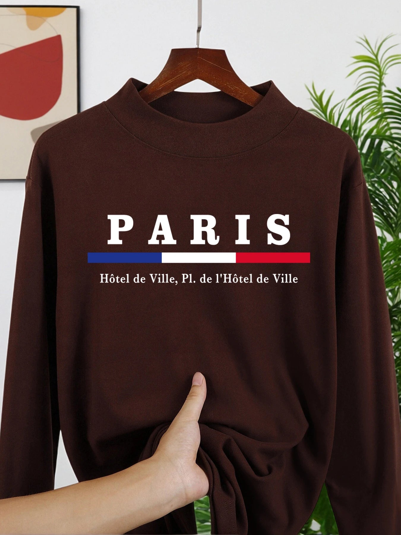 Paris England City Hall Print Man'S Long Sleeved Shirt Half High Collar New Long Sleeve Soft Winter Tops Autumn Casual Shirts