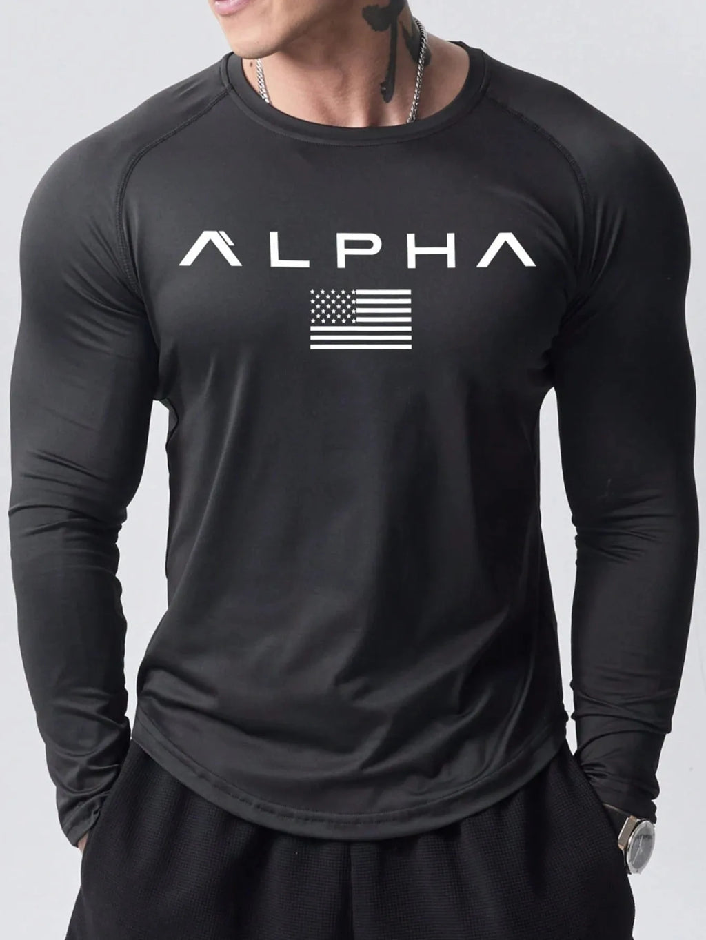 New men's long-sleeved T-shirt for Spring and Autumn 2025 featuring street fashion and comfort with 3D letter printing