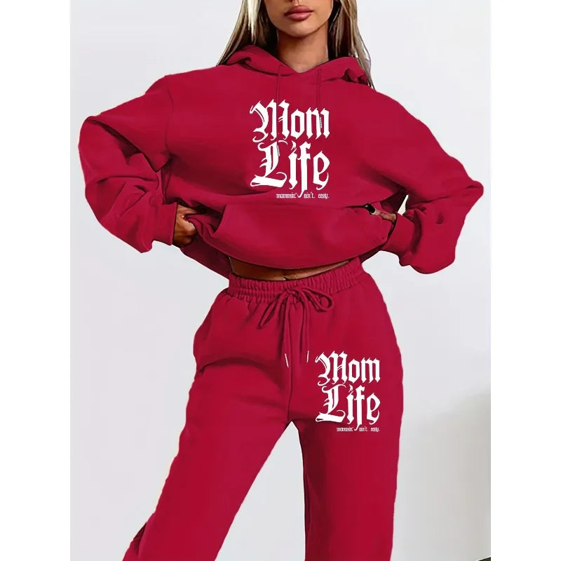 2025 New Personalized Letter 3D Printed Women's Hooded Sweatshirt and Pants Set with Hat and Long Sleeved Casual Shirt