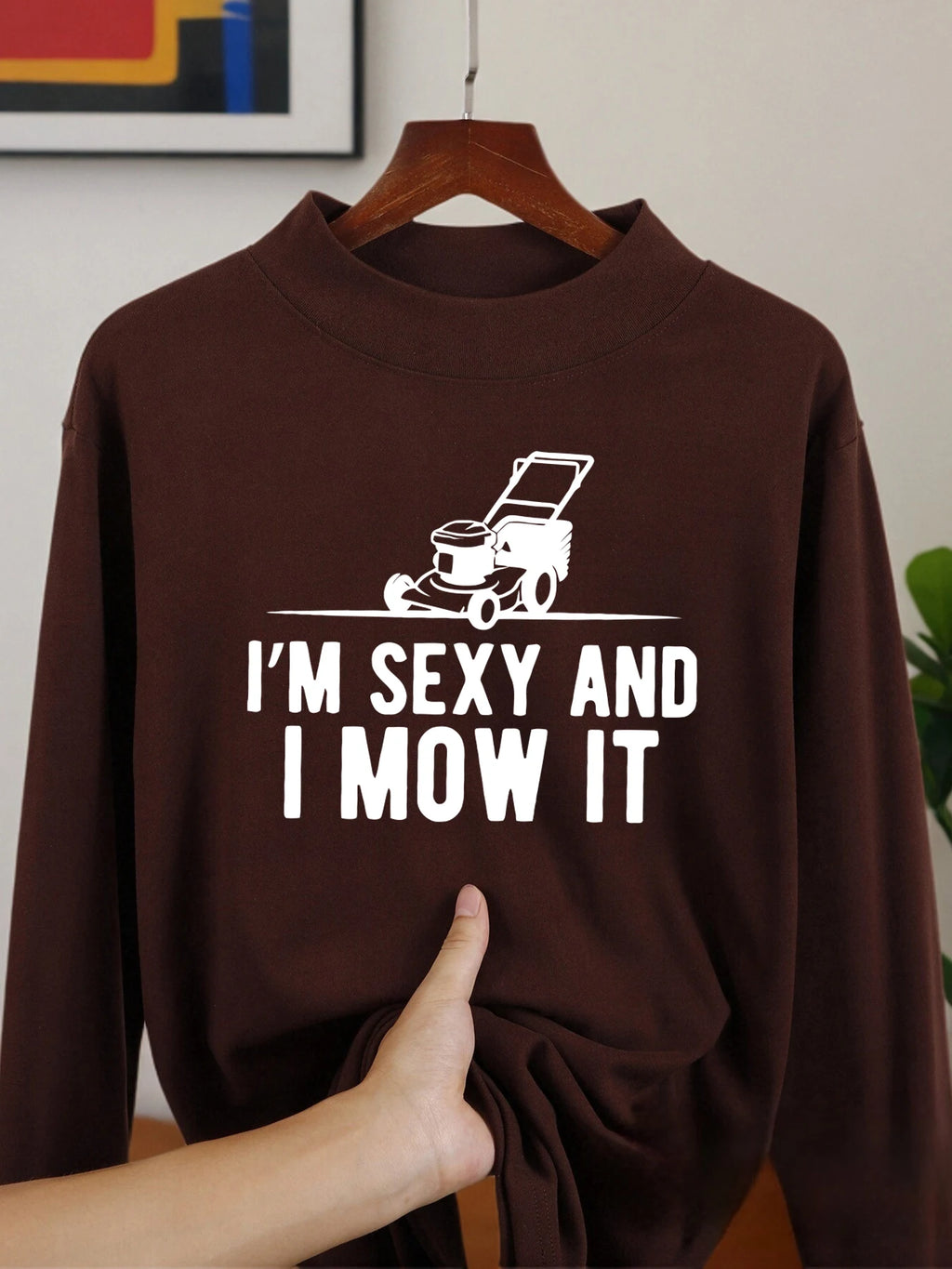 I Am Very Diligent In Mowing The Grass Printed Man's Long Sleeved Shirts Casual Thickened Fit Shirt Middle Collar Warm Clothing