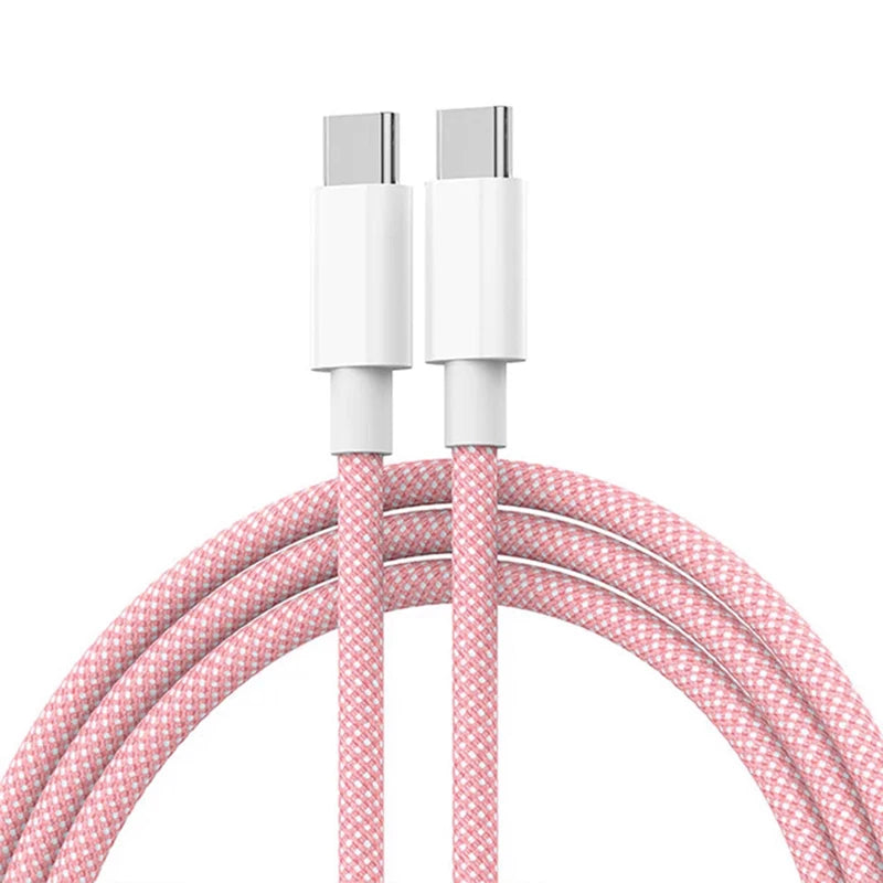 ZIJAZO USB-C to Type C Color Cable For Apple iPhone 15 PD 60W Fast Charging For Huawei Xiaomi Samsung Type C Weaving Cable
