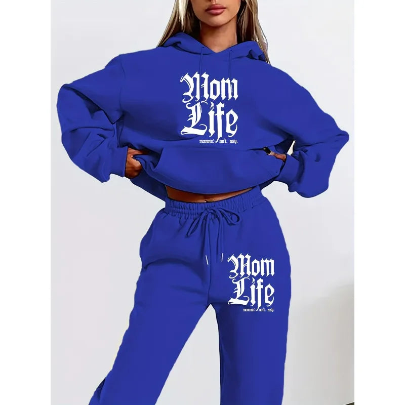 2025 New Personalized Letter 3D Printed Women's Hooded Sweatshirt and Pants Set with Hat and Long Sleeved Casual Shirt