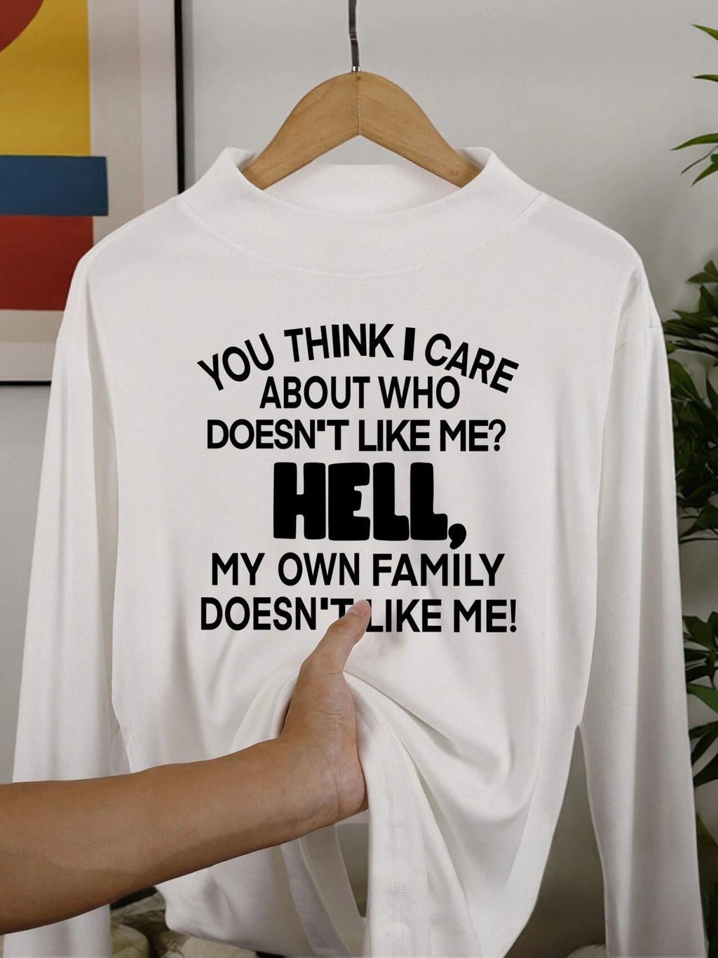 Indifferent To Others' Opinions Funny Prints Man's Long Sleeved Shirt Autumn Casual Clothing Fashion Shirts Middle Collar Tops