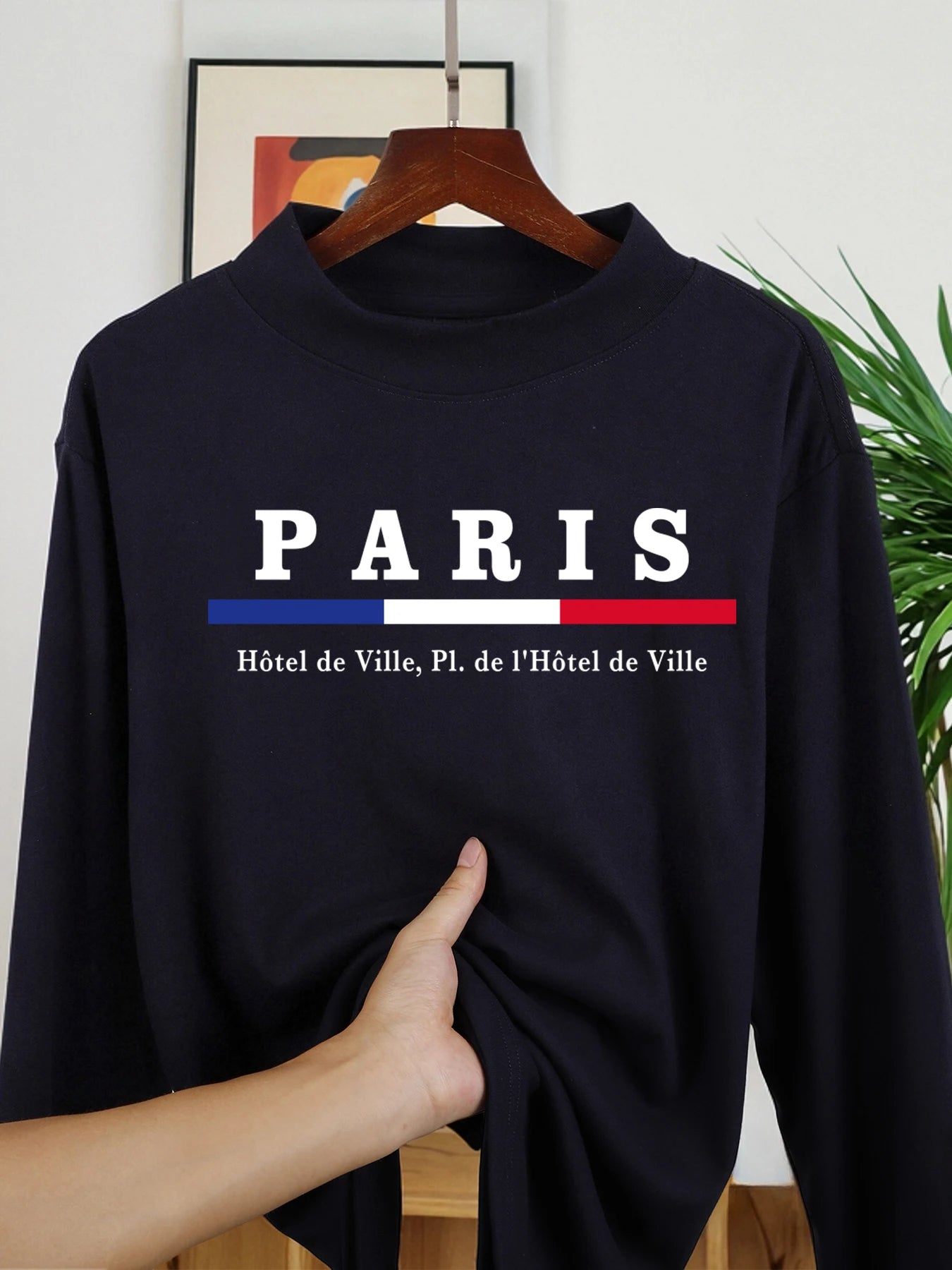 Paris England City Hall Print Man'S Long Sleeved Shirt Half High Collar New Long Sleeve Soft Winter Tops Autumn Casual Shirts