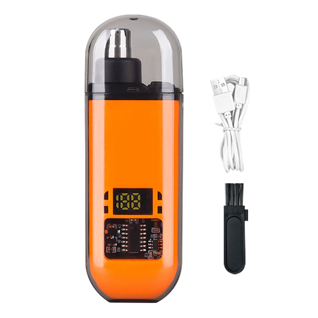 Portable Mini LED Display Nasal Hair Trimmer with Type-C Charging Versatile Compact Personal Grooming Tool