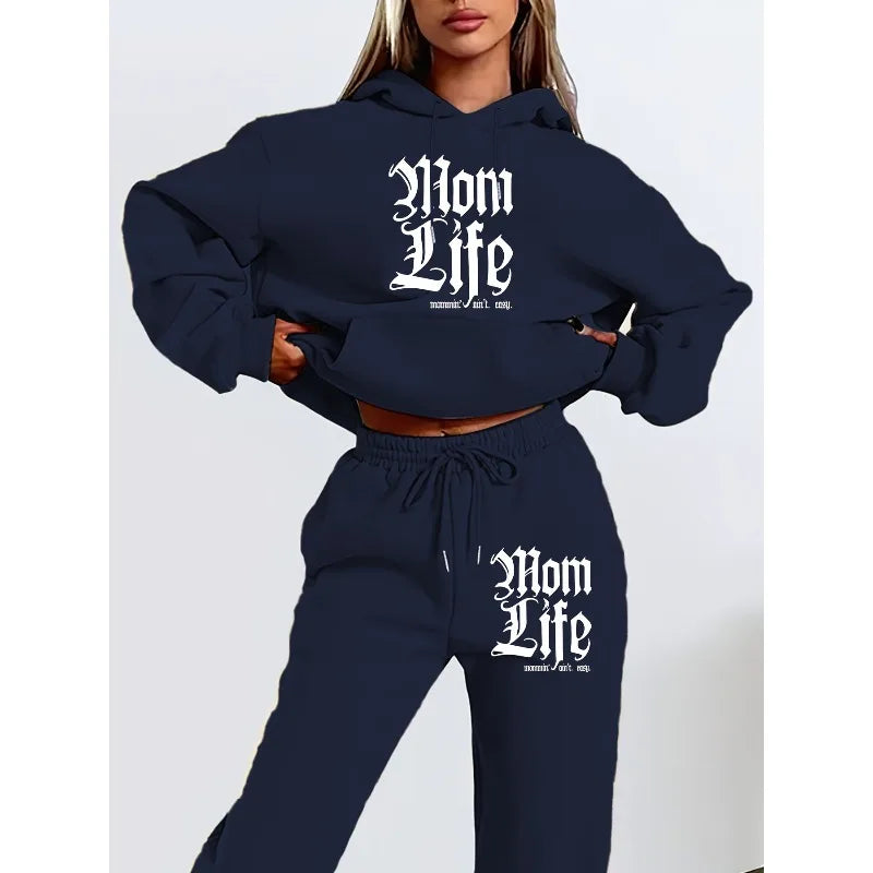 2025 New Personalized Letter 3D Printed Women's Hooded Sweatshirt and Pants Set with Hat and Long Sleeved Casual Shirt