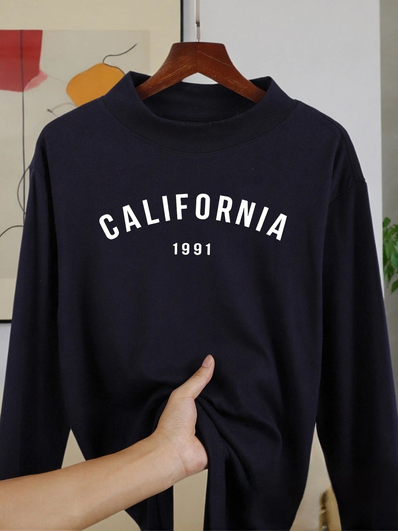 Califirnia Letter 1991 Long Sleeved Shirt Autumn Casual Shirts Soft Velvet Fleece Tops Warm Middle Collar Thickened Clothing