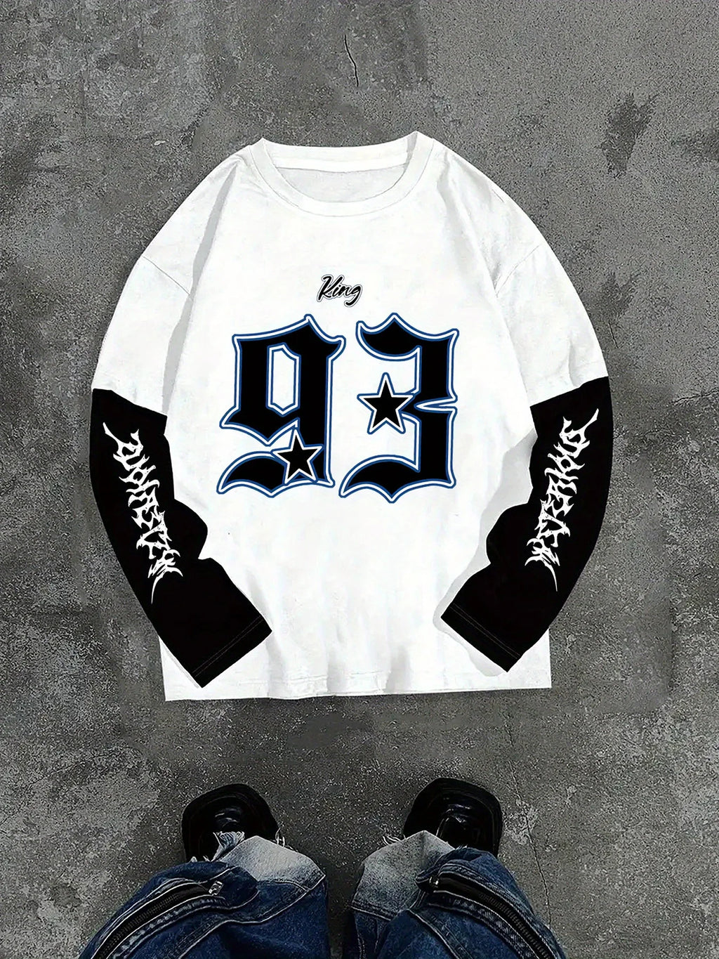 The new men's long-sleeved T-shirt for Spring and Autumn 2025 is a casual and fashionable digital print streetwear collection