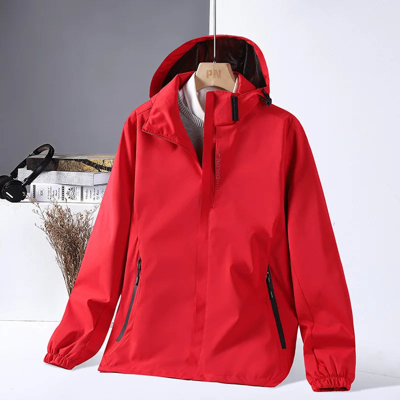 Pop Men Spring And Autumn Men 3-in-1 Casual Jacket Waterproof Sports Versatile Coat Men Baseball Jacket Camping Outdoor Peak Rob