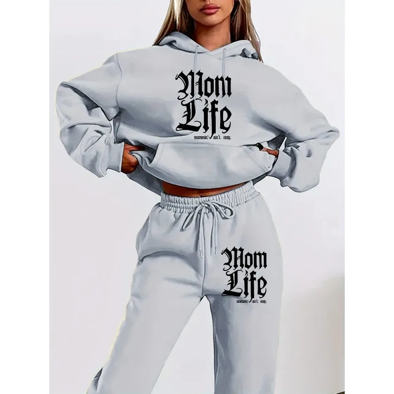 2025 New Personalized Letter 3D Printed Women's Hooded Sweatshirt and Pants Set with Hat and Long Sleeved Casual Shirt