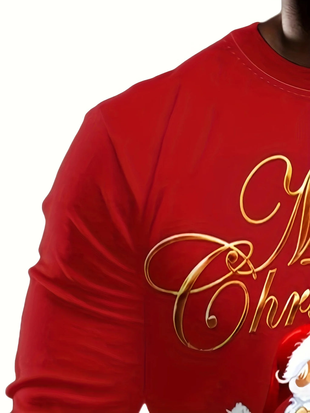 New Men's Long Sleeved T-shirt 3D Printed With Santa Claus Print Round Neck Long Sleeved Autumn And Winter Top