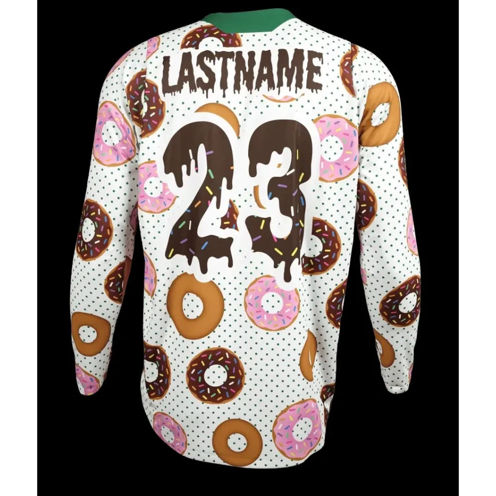 Autumn And Winter New 3D Donuts Super Motocross Long Sleeved Jersey Men Women's Oversized Breathable Quick Drying Racing T-Shirt