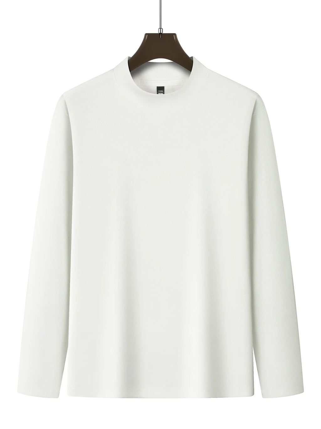 Men's Solids Long T-Shirt Mock Neck Fashion Pullovers Autumn and Winter New Outdoor Long Sleeve High-Elasticity Basics Tops