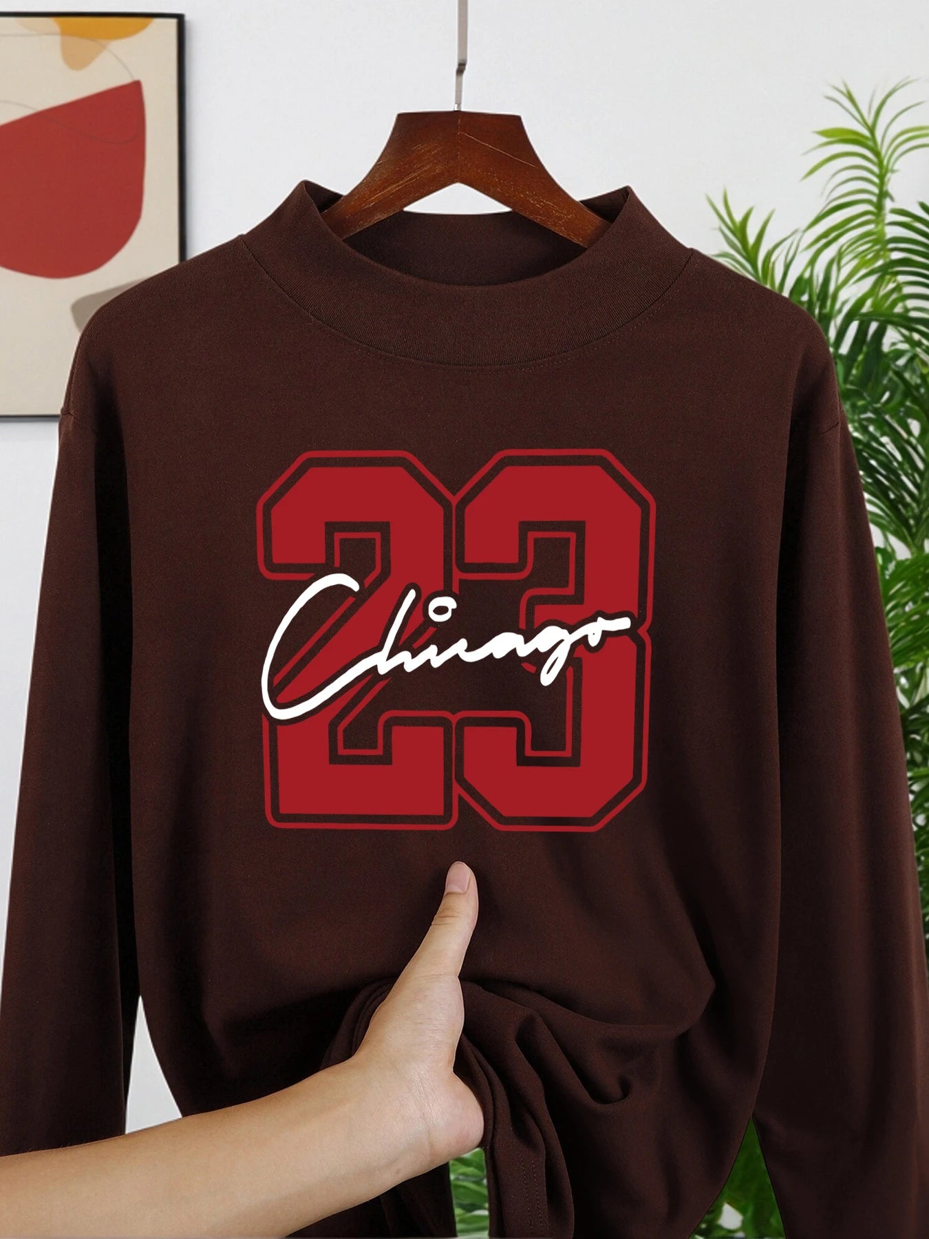 Chicago Number 23 Creativity Printed Long Sleeve Shirt Man Street Comfy Tops Thicken Bottoming Inner Wear New Stretch Pullover