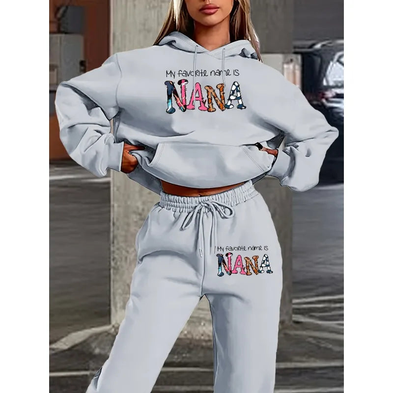2025 New Car Letter 3D Printed Women's Hooded Sweatshirt Long Pants Set Home Long Sleeved Casual Shirt Set