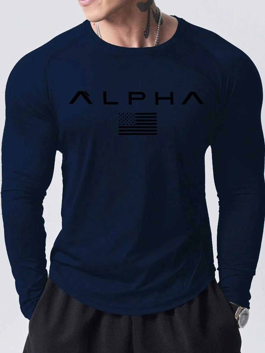 New men's long-sleeved T-shirt for Spring and Autumn 2025 featuring street fashion and comfort with 3D letter printing