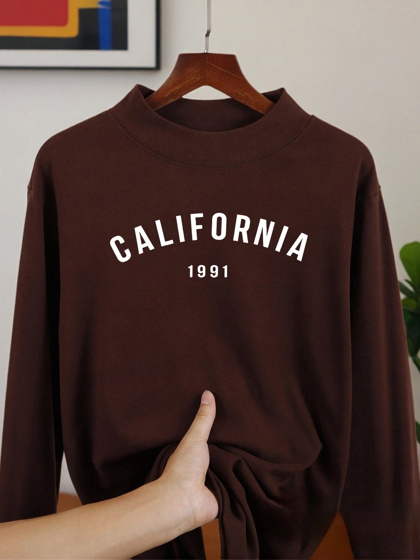 Califirnia Letter 1991 Long Sleeved Shirt Autumn Casual Shirts Soft Velvet Fleece Tops Warm Middle Collar Thickened Clothing