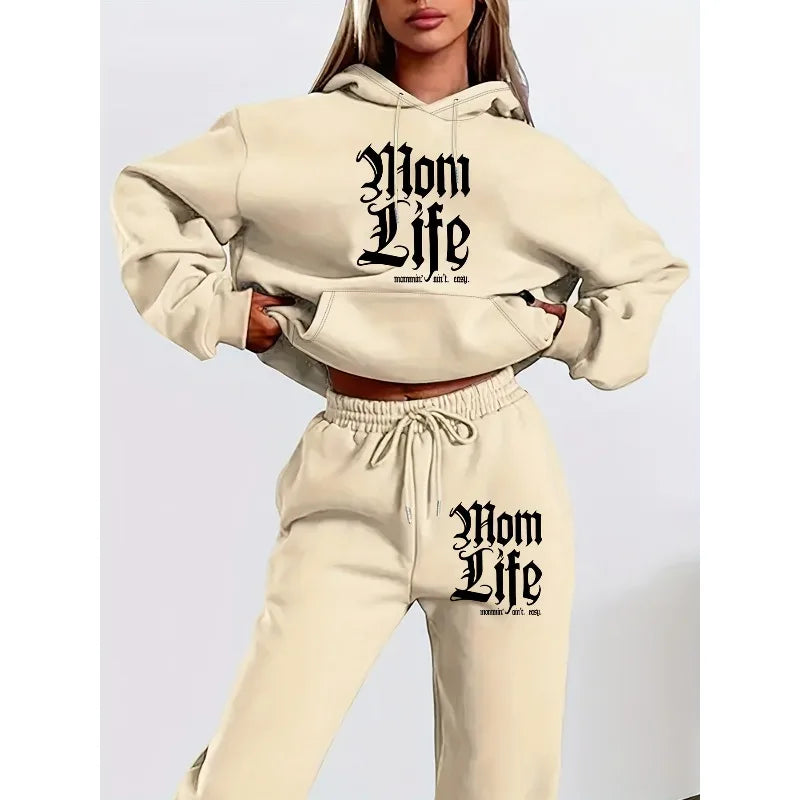 2025 New Personalized Letter 3D Printed Women's Hooded Sweatshirt and Pants Set with Hat and Long Sleeved Casual Shirt