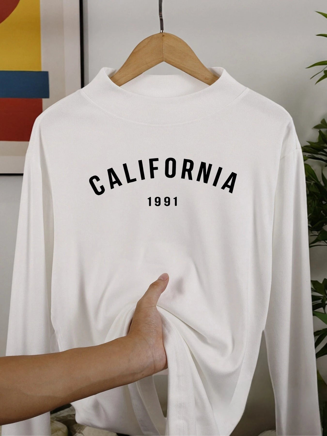 Califirnia Letter 1991 Long Sleeved Shirt Autumn Casual Shirts Soft Velvet Fleece Tops Warm Middle Collar Thickened Clothing