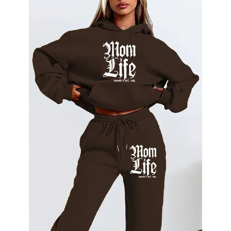 2025 New Personalized Letter 3D Printed Women's Hooded Sweatshirt and Pants Set with Hat and Long Sleeved Casual Shirt