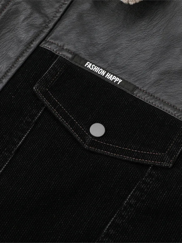 Men's Casual Thiened Jaet with Detachable Fur Collar Splicing Design Busin Gentleman Sle Cotton Blend Fabric Winter ...