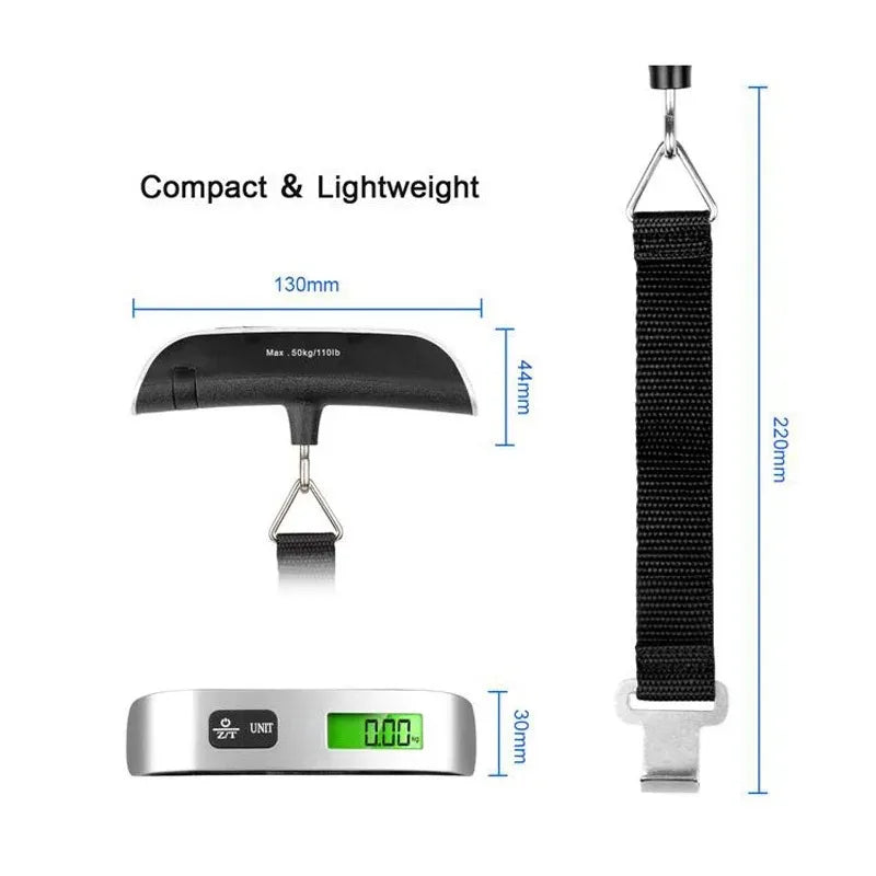 Luggage Scale 110lb 50kg Digital Handheld Portable Hanging Baggage Scale for Travel Suitcase Weight Scale