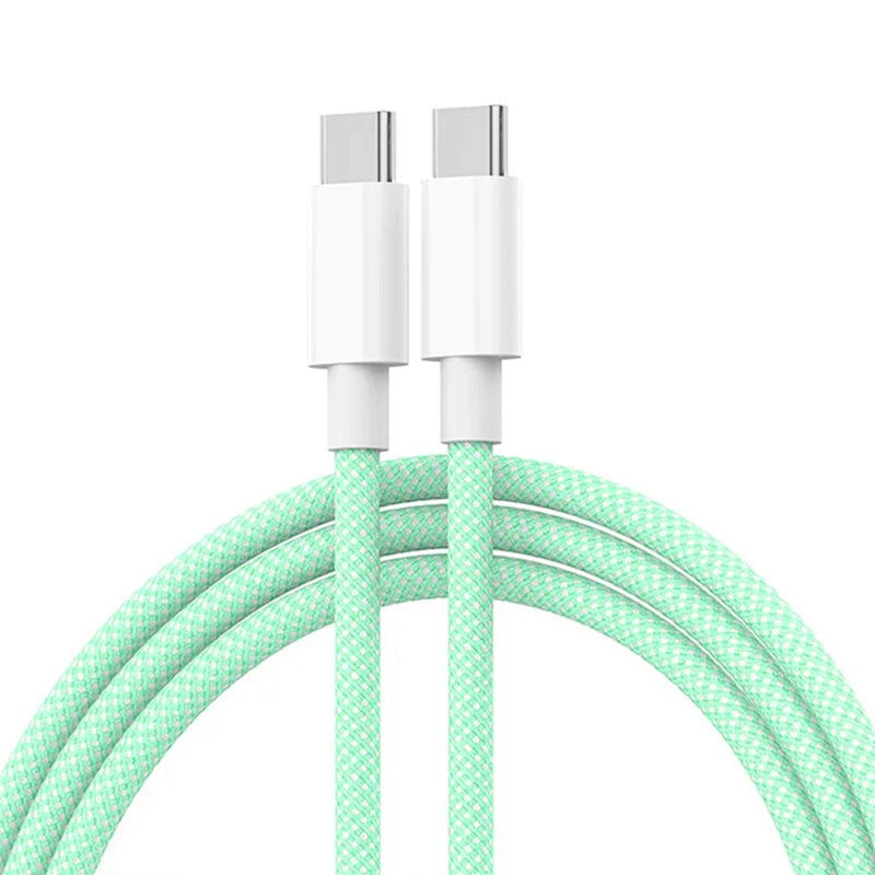 ZIJAZO USB-C to Type C Color Cable For Apple iPhone 15 PD 60W Fast Charging For Huawei Xiaomi Samsung Type C Weaving Cable