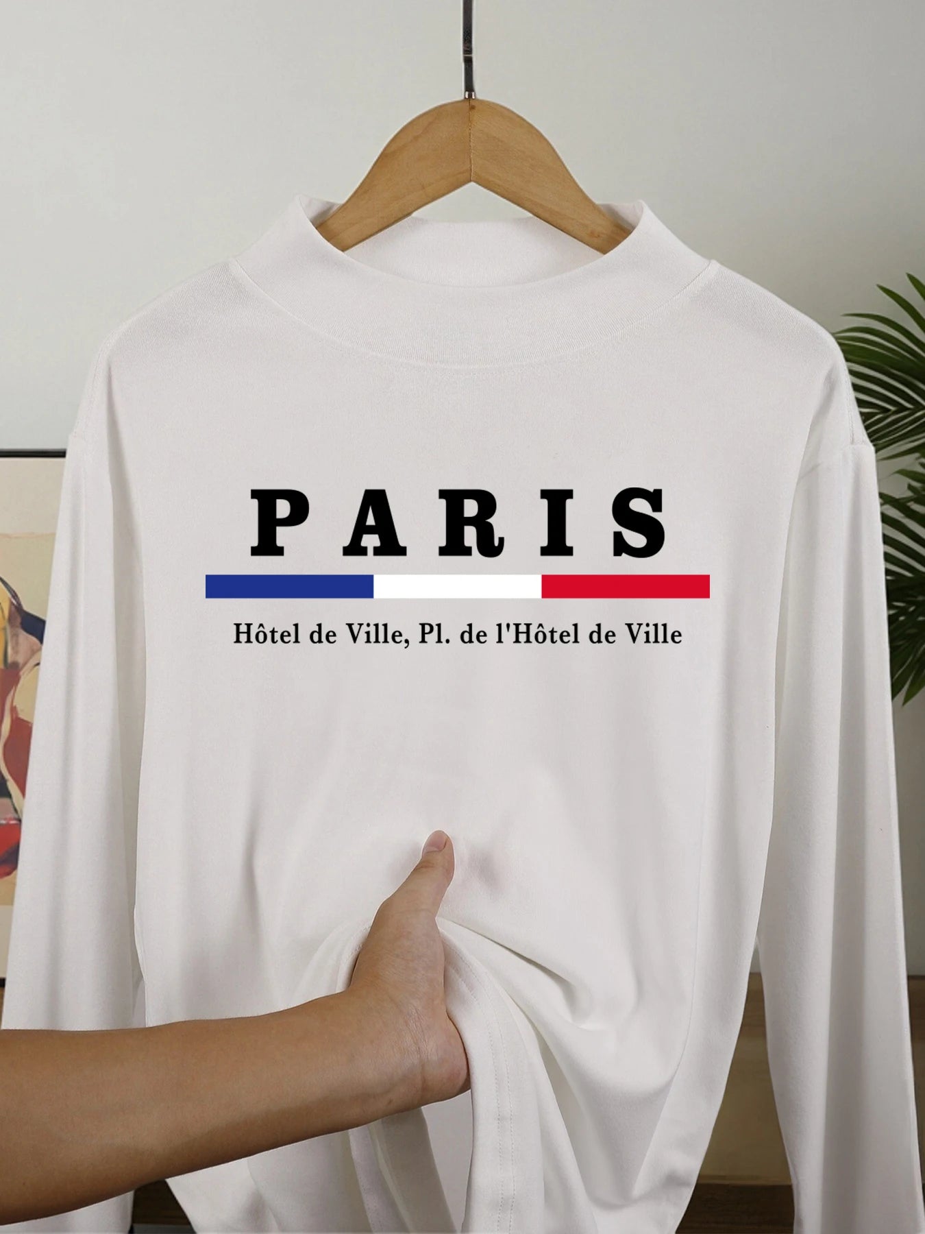 Paris England City Hall Print Man'S Long Sleeved Shirt Half High Collar New Long Sleeve Soft Winter Tops Autumn Casual Shirts